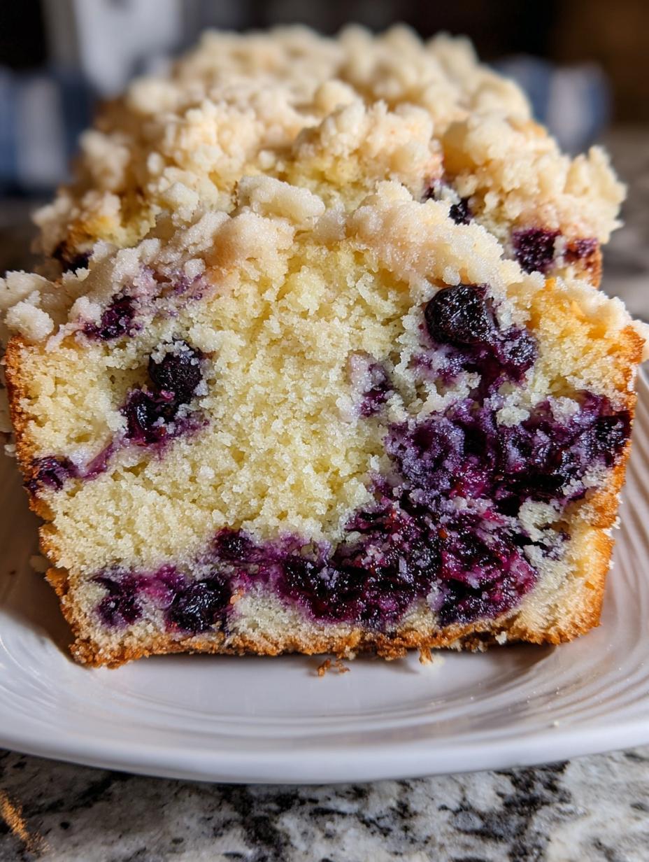 Moist Blueberry Bread With Buttery Crumb Topping - detail 2