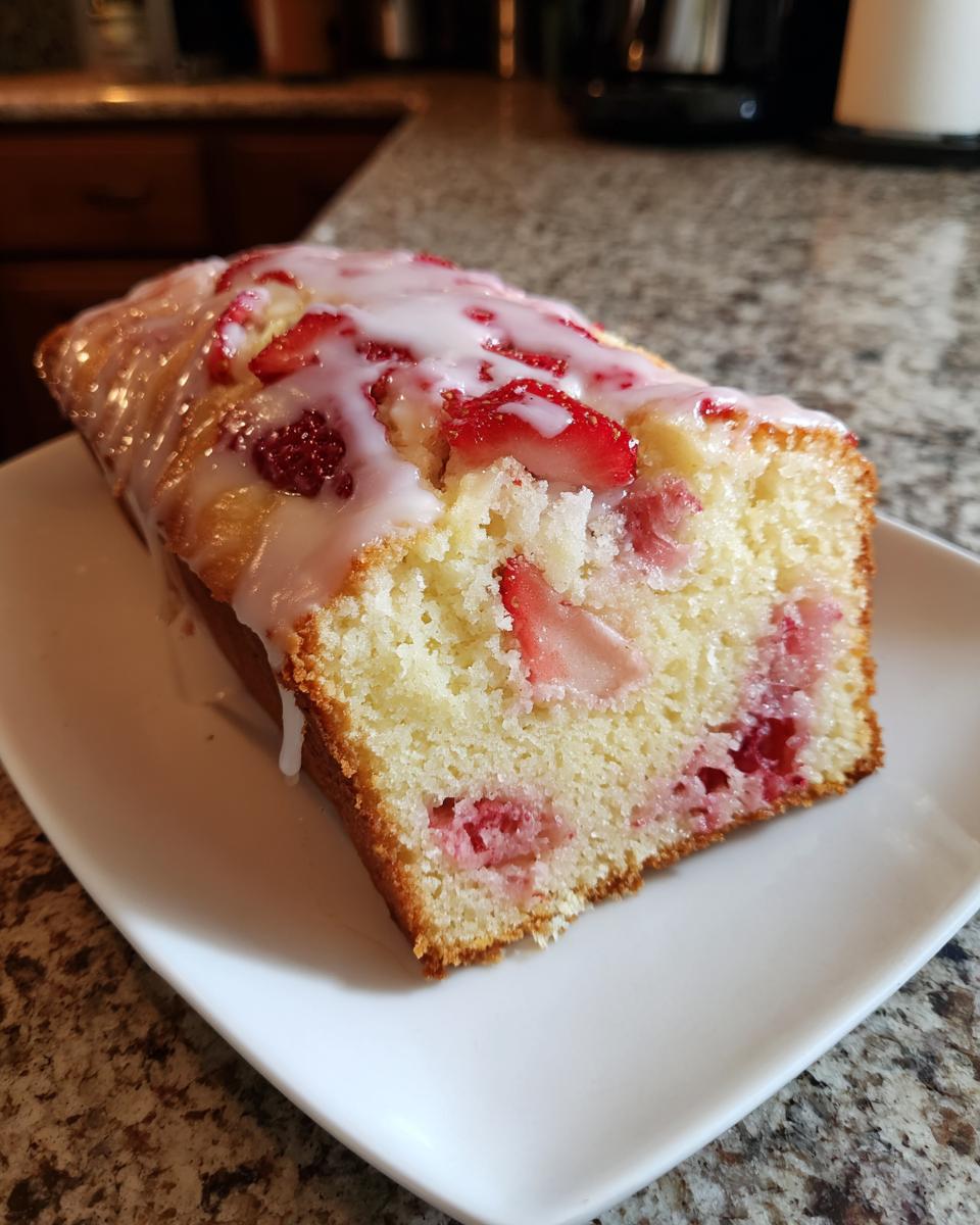 Moist Strawberry Bread With Fresh Strawberry Glaze - detail 1