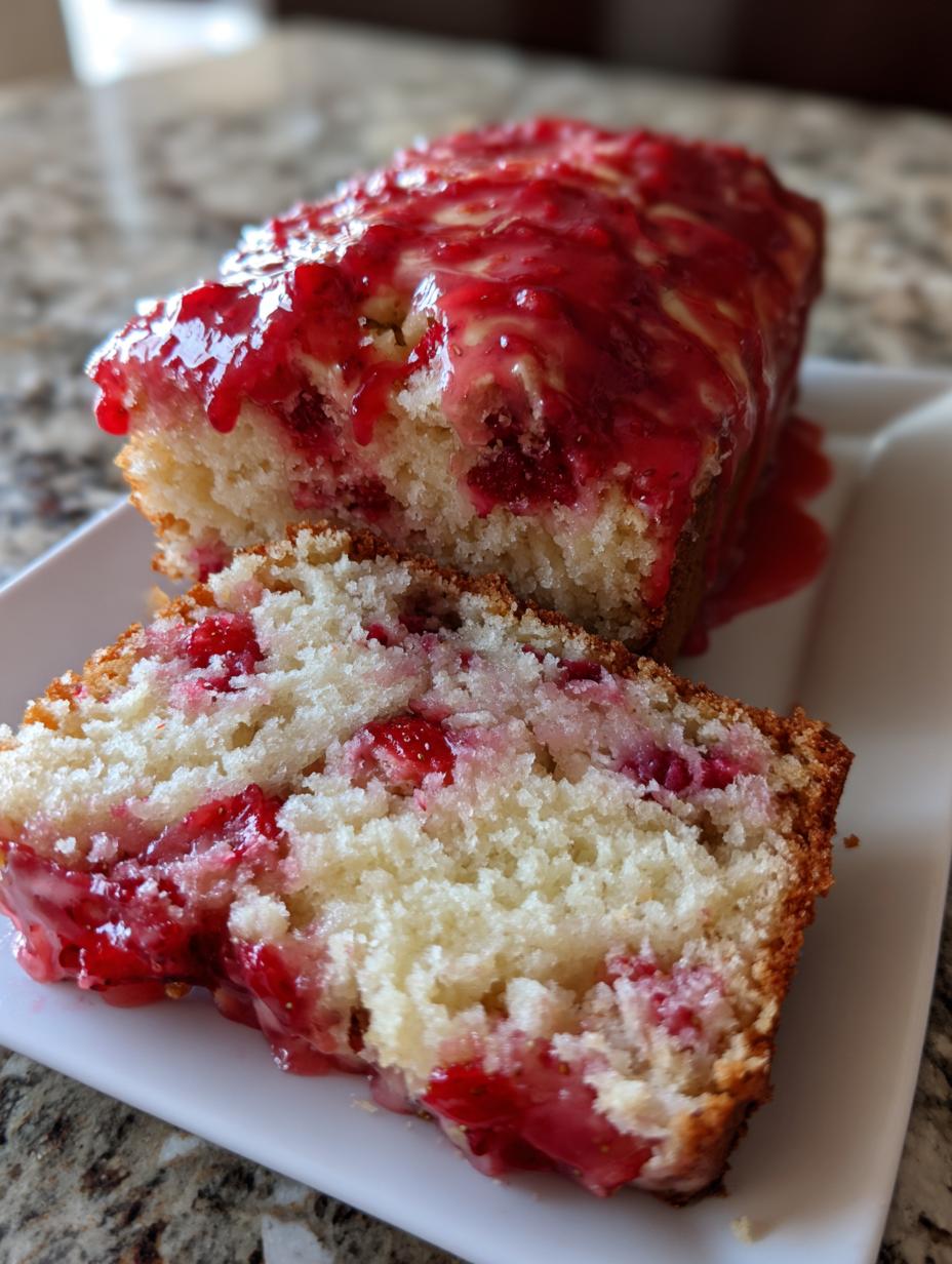 Moist Strawberry Bread With Fresh Strawberry Glaze - detail 2