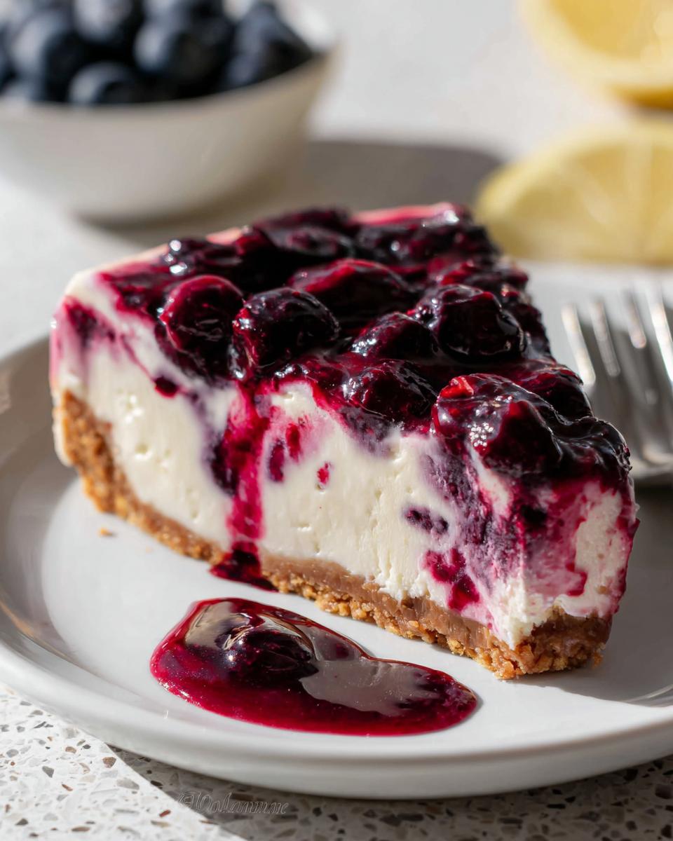 OMG 1 amazing No Bake Blueberry Cheesecake With Creamy Filling 4 No Bake Blueberry Cheesecake With Creamy Filling - detail 1