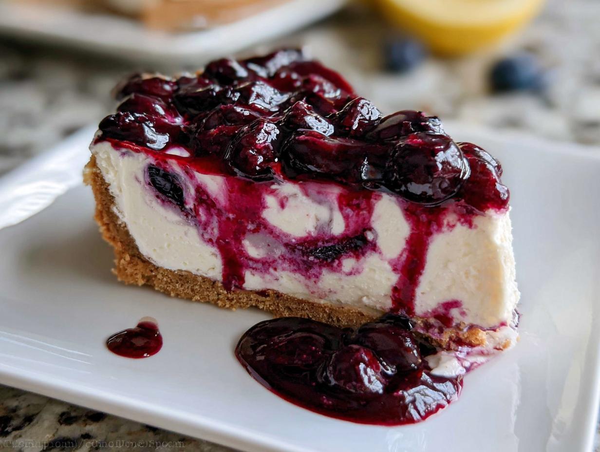 OMG 1 amazing No Bake Blueberry Cheesecake With Creamy Filling