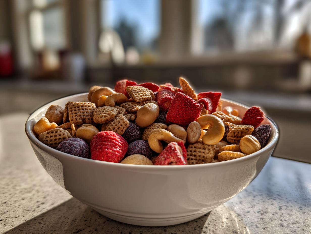 Amazing 5-Minute Peanut Butter and Jelly Trail Mix