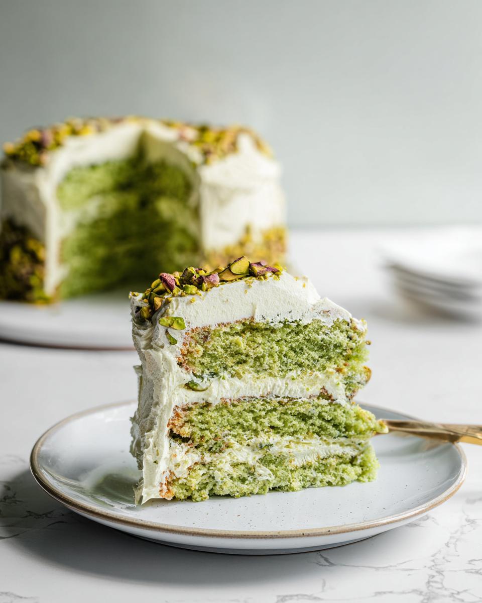 Pistachio Cake with Creamy Pistachio Frosting - detail 1