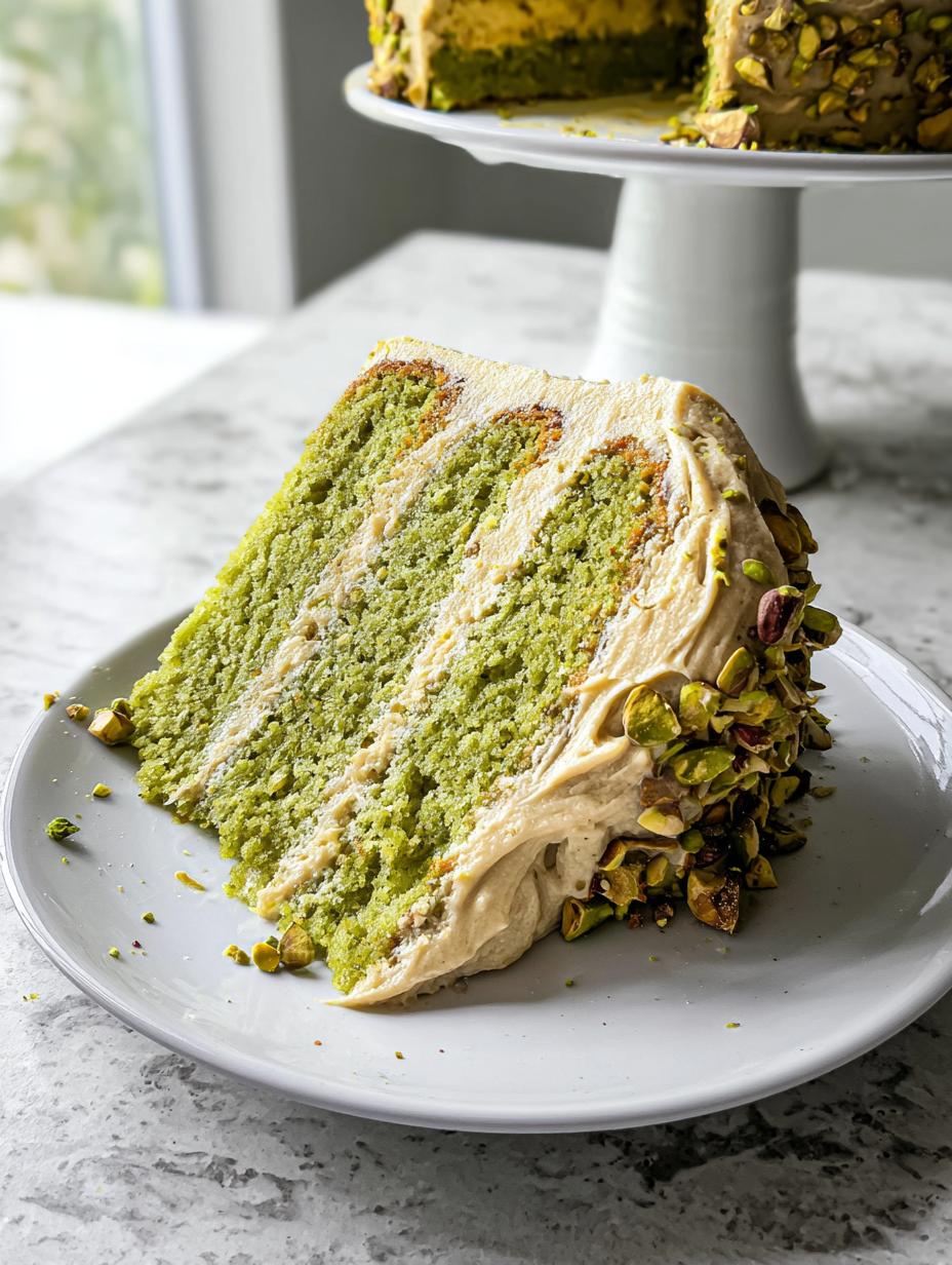 Pistachio Cake with Creamy Pistachio Frosting - detail 2