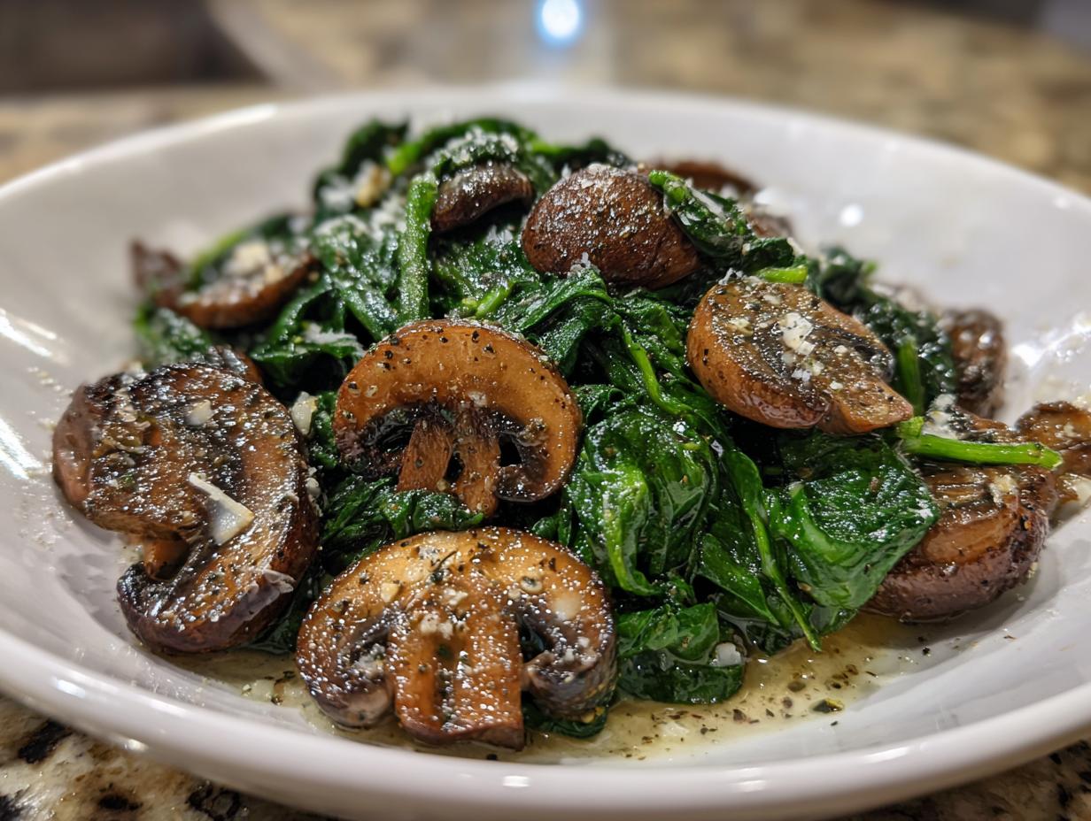 15-Minute Sauteed Spinach and Mushrooms with Garlic and Lemon