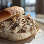 Slow Cooker Shredded Chicken Sandwiches