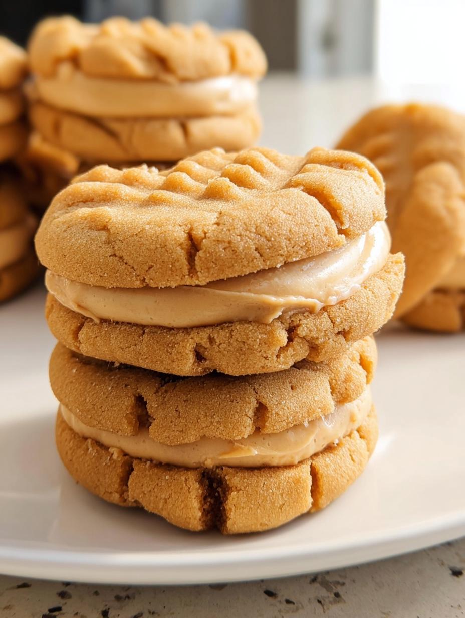Soft Peanut Butter Sandwich Cookies With Creamy Filling - detail 1