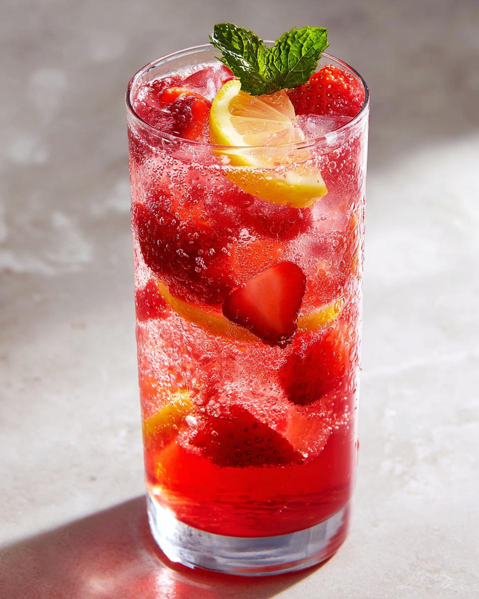 Sparkling Strawberry Rhubarb Brunch Punch - detail 1
