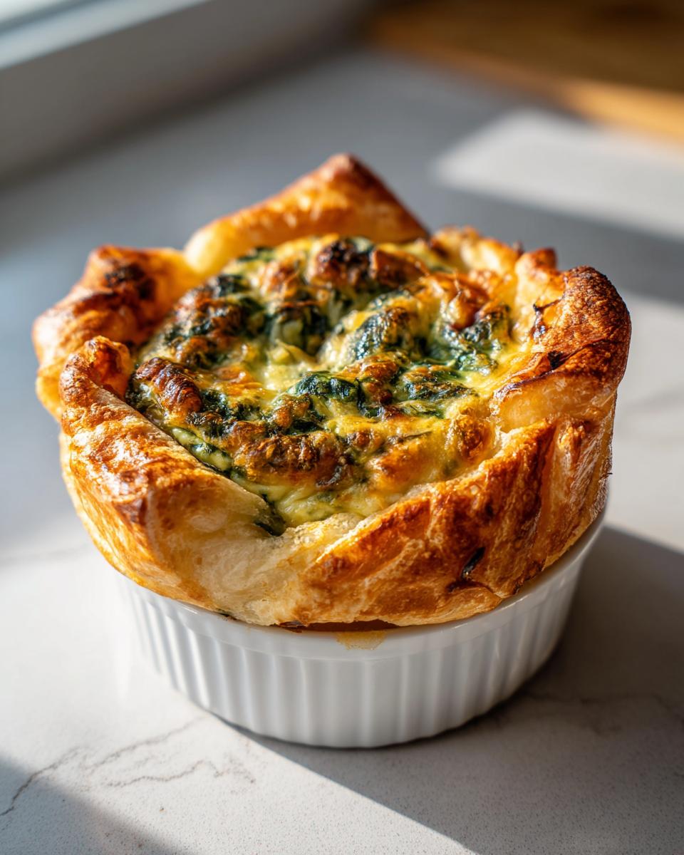 6 Amazing Spinach Cheese Egg Soufflé Crust Cups 4 Spinach Cheese Egg Soufflé With Flaky Crescent Crust - detail 1