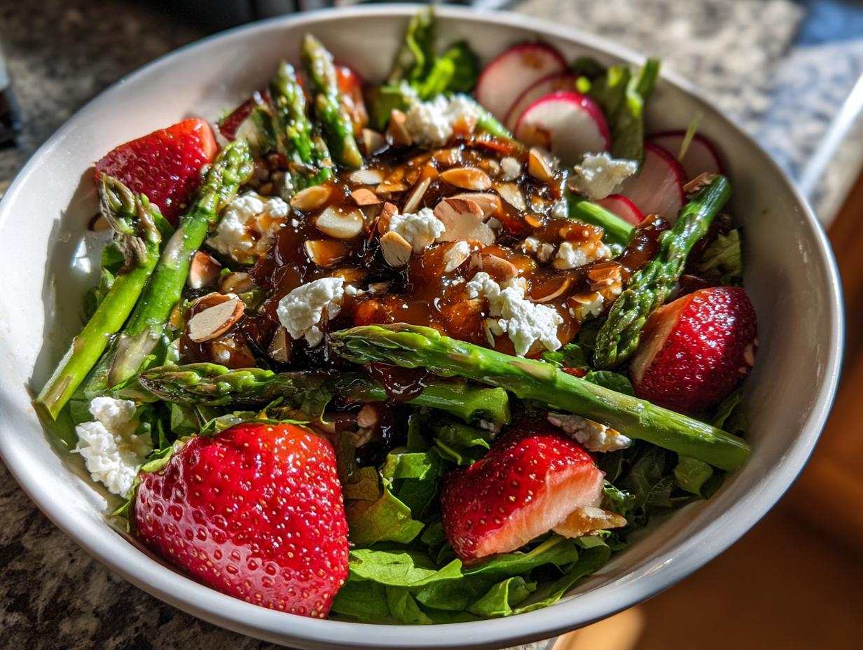 Amazing 20 min Spring Harvest Salad with Warm Maple Vinaigrette