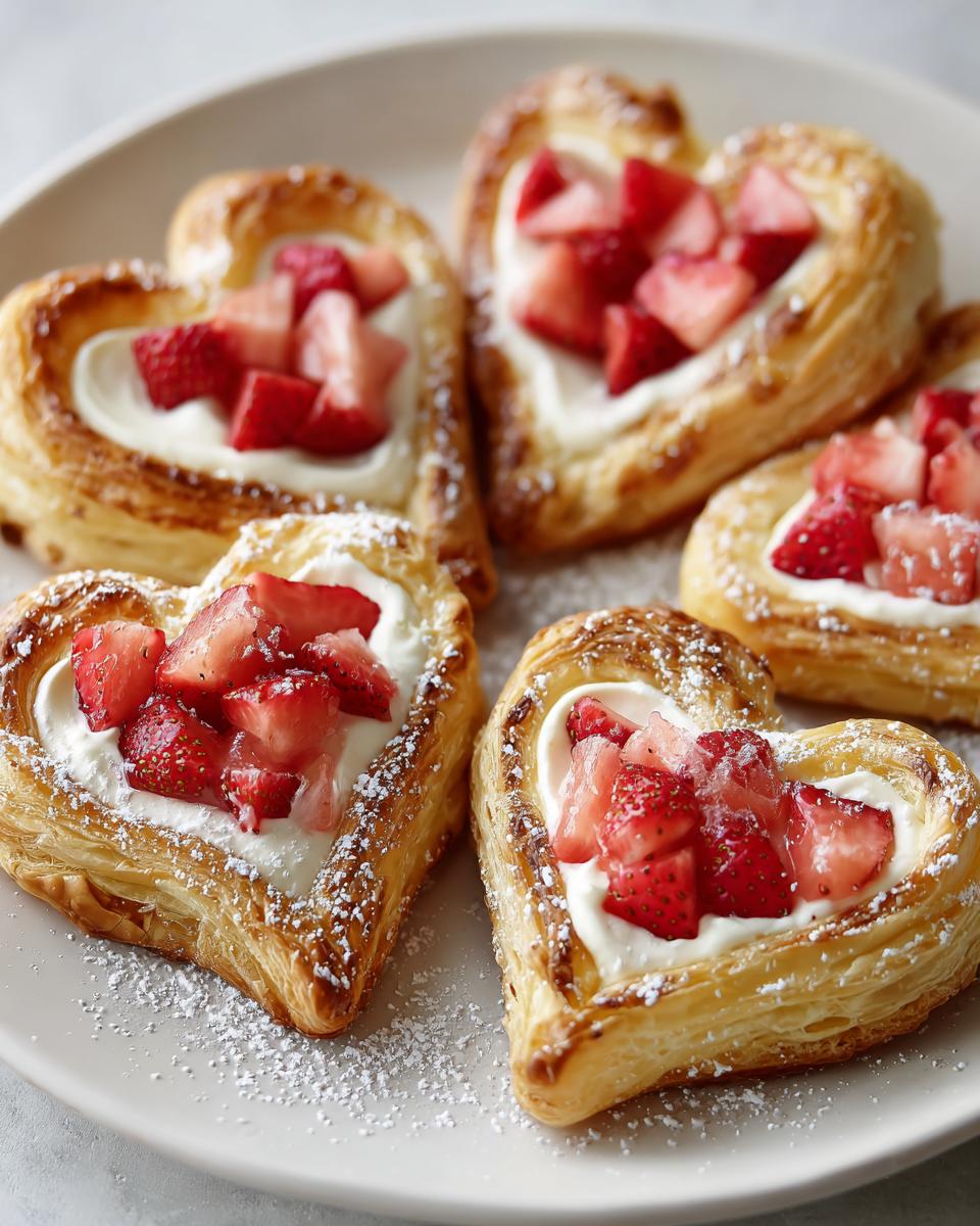 Strawberry Cream Cheese Heart Danishes - detail 1