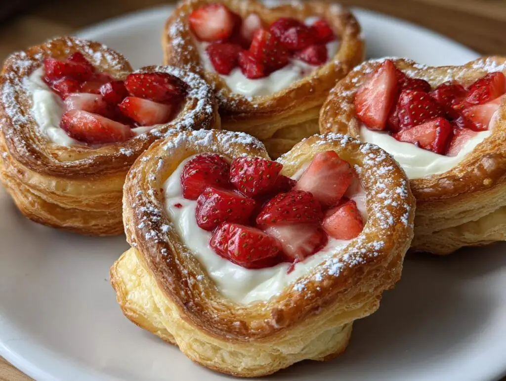 11 Strawberry Lemon Desserts Everyone Loves for Fresh Sweet Cravings 6 Strawberry Cream Cheese Heart Danishes
