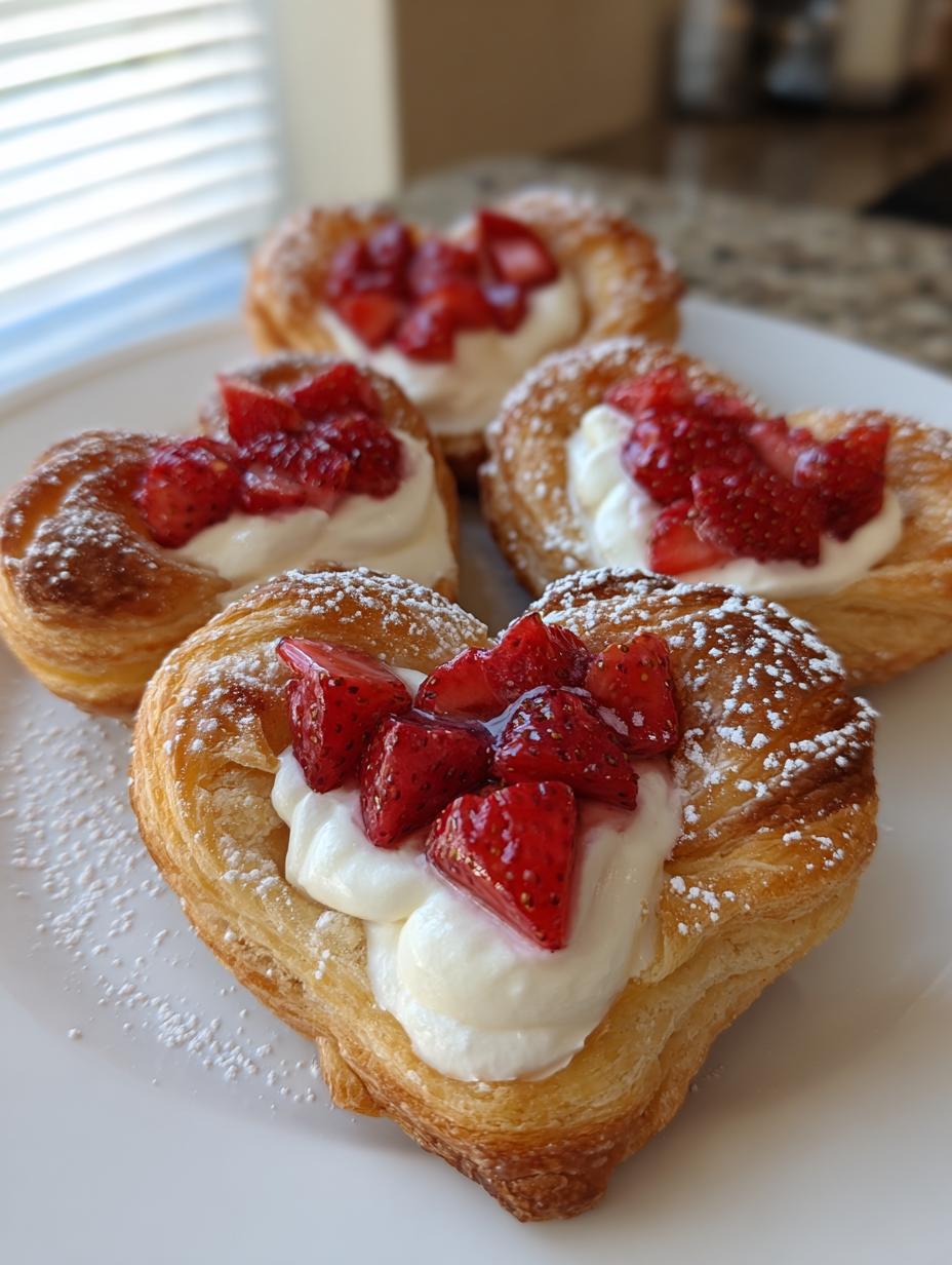 Strawberry Cream Cheese Heart Danishes - detail 2
