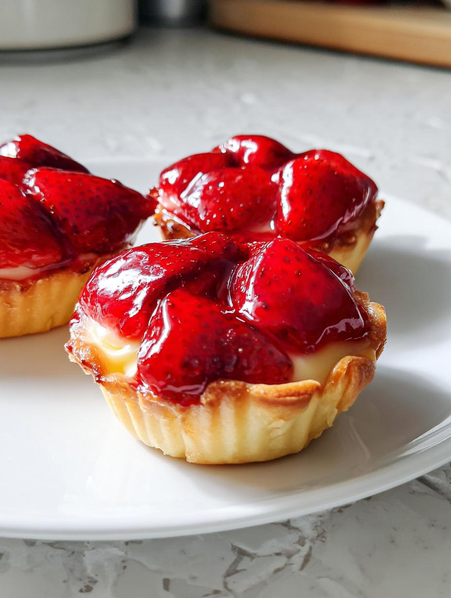 Strawberry Custard Tarts with Pastry Cream - detail 2
