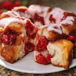 Strawberry Monkey Bread With Cream Cheese Glaze