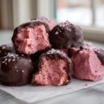 Strawberry frozen yogurt bites