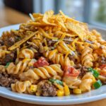 Taco Pasta Salad With Beef and Creamy Dressing