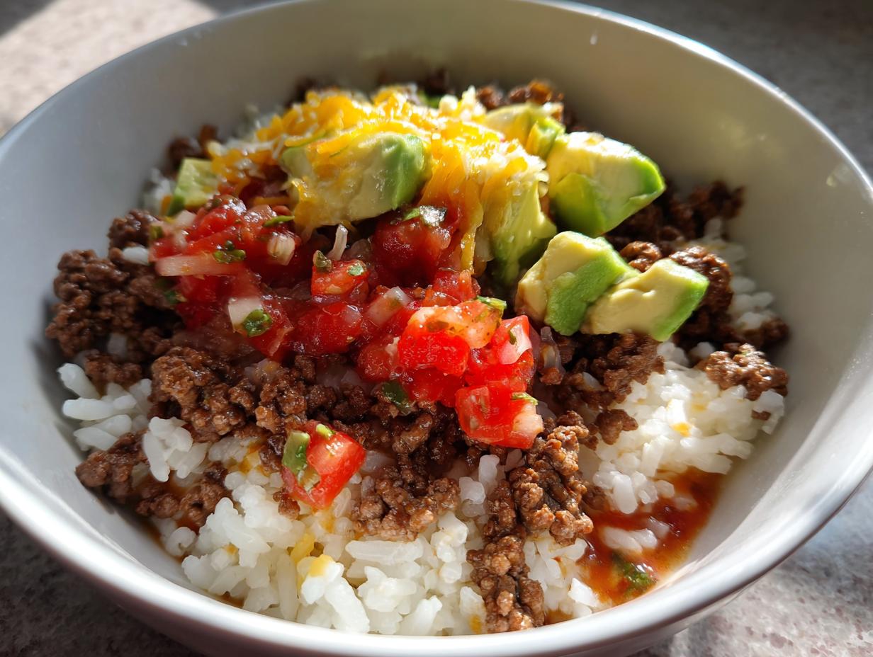 Amazing 35-Minute Taco Rice Bowl Done
