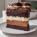 Tuxedo Cake with Chocolate and White Mousse