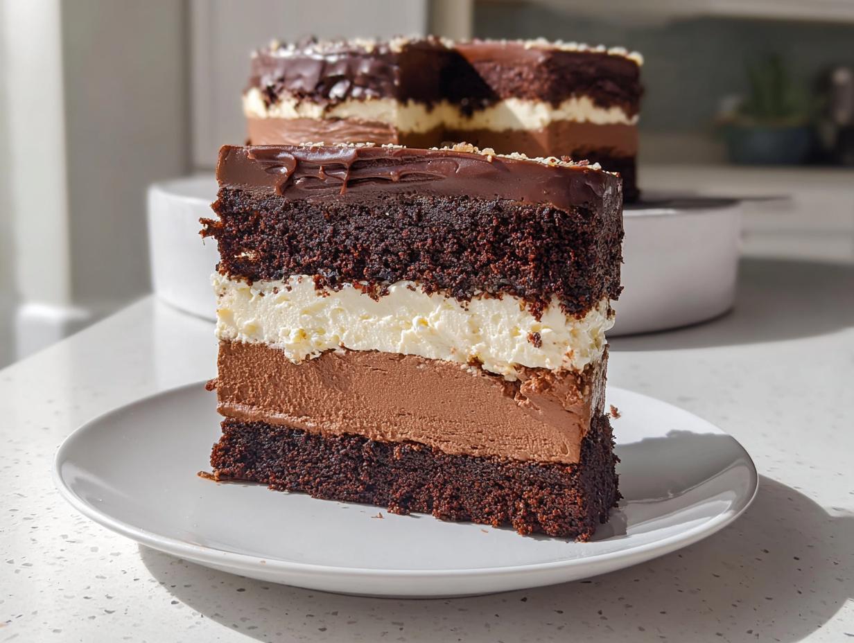 Tuxedo Cake with Chocolate and White Mousse 3 Joy