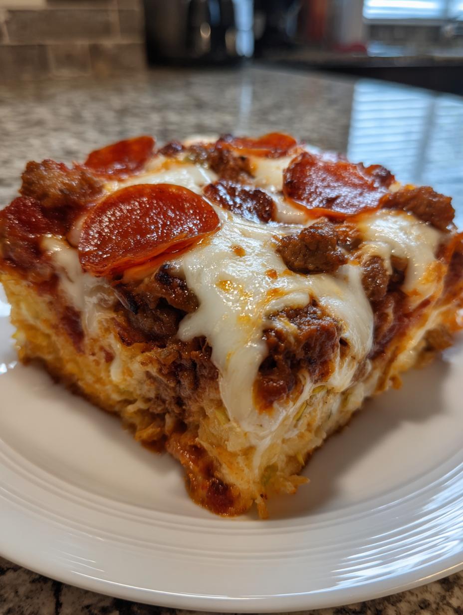 Zucchini Pizza Casserole With Beef and Mozzarella - detail 2
