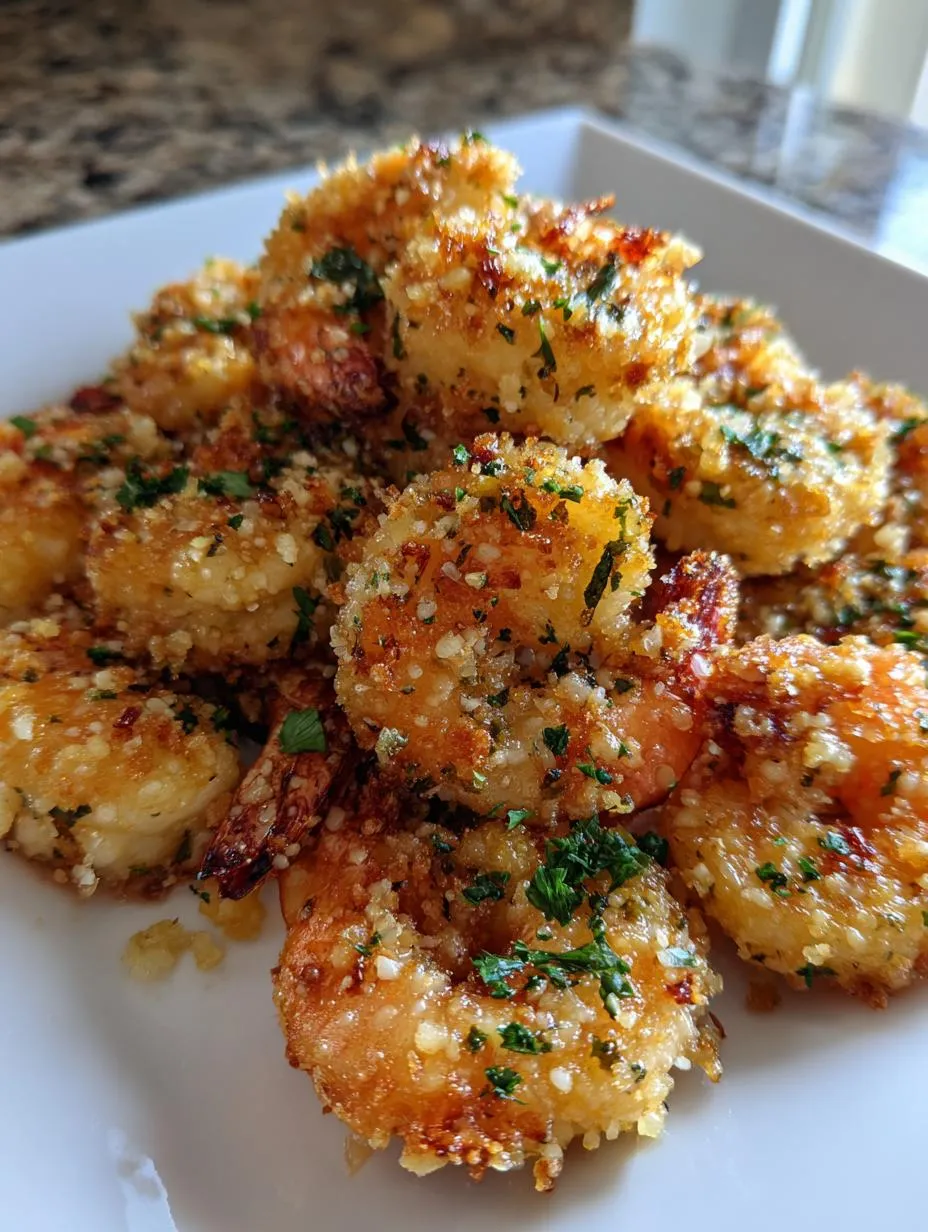 air fryer garlic parmesan shrimp - detail 2
