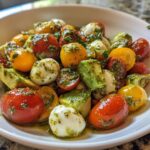 avocado tomato mozzarella basil pesto salad