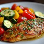 baked Italian chicken and vegetables