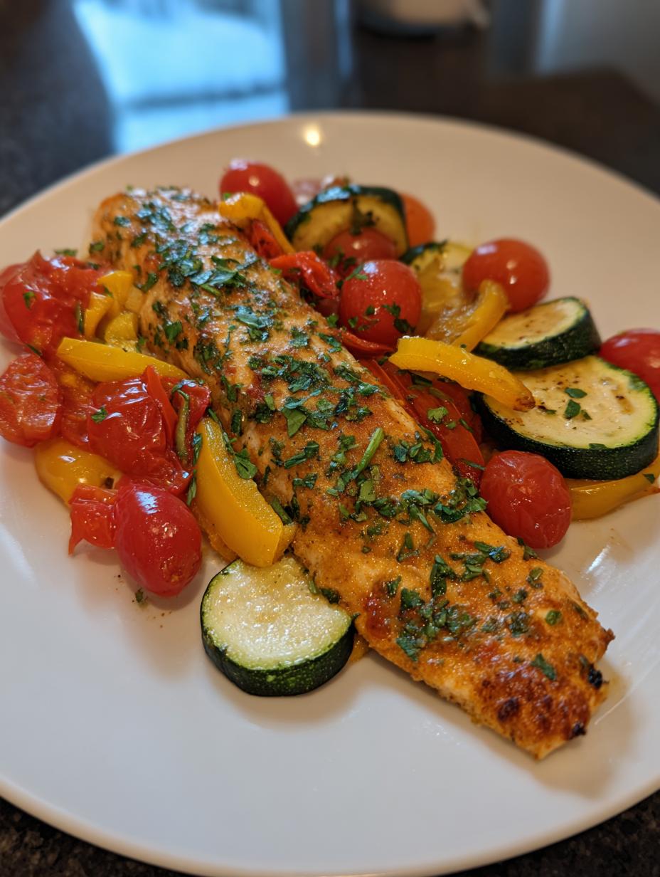 baked Italian chicken and vegetables - detail 2