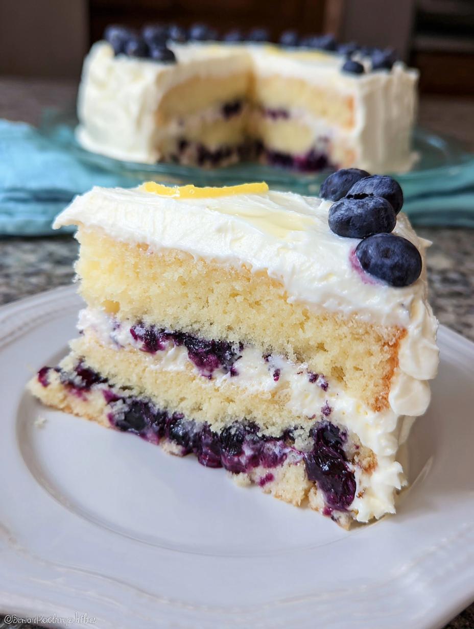 blueberry lemon mascarpone cake - detail 2