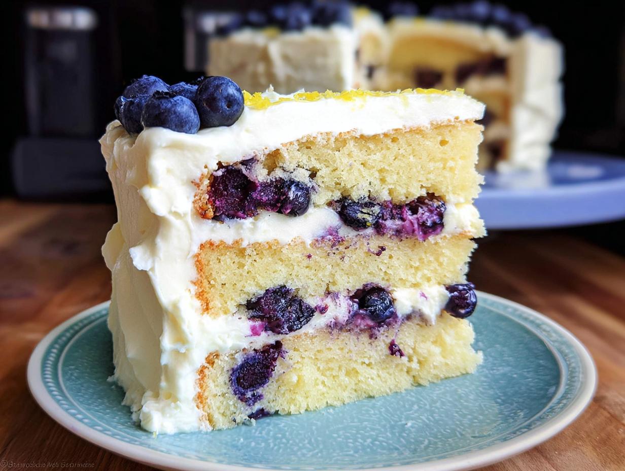 Fluffy 25 Min Blueberry Lemon Mascarpone Cake