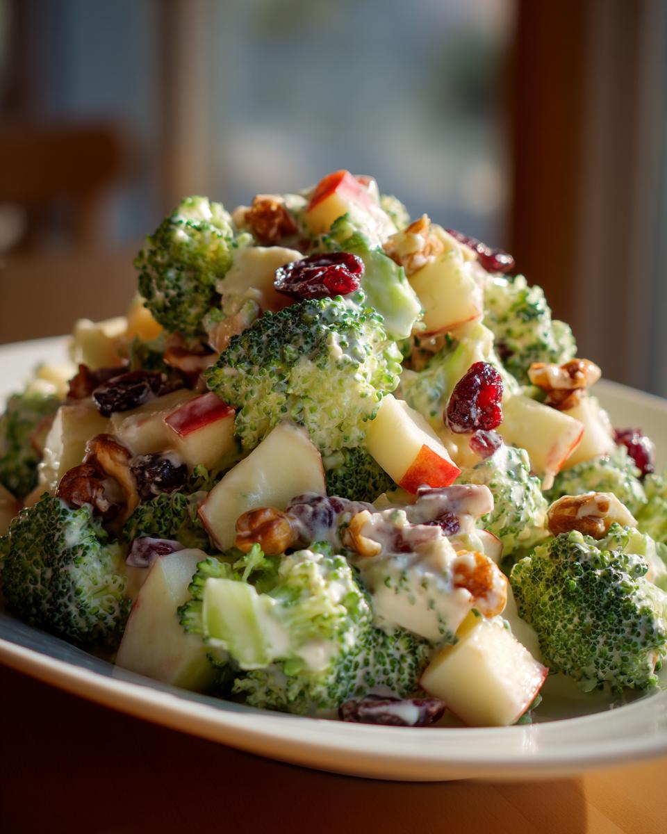 broccoli cashew apple pear salad - detail 1