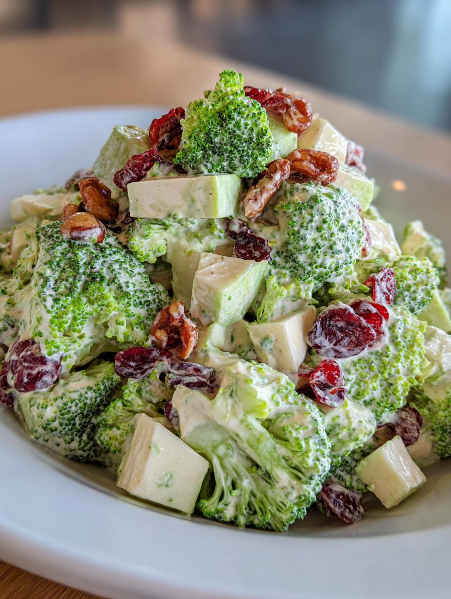 broccoli cashew apple pear salad - detail 2