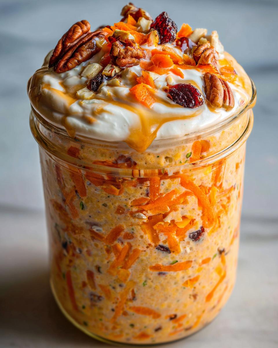 carrot cake overnight oats - detail 1