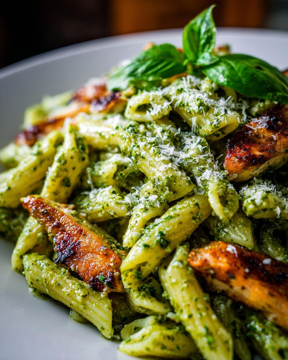 chicken pesto pasta - detail 1