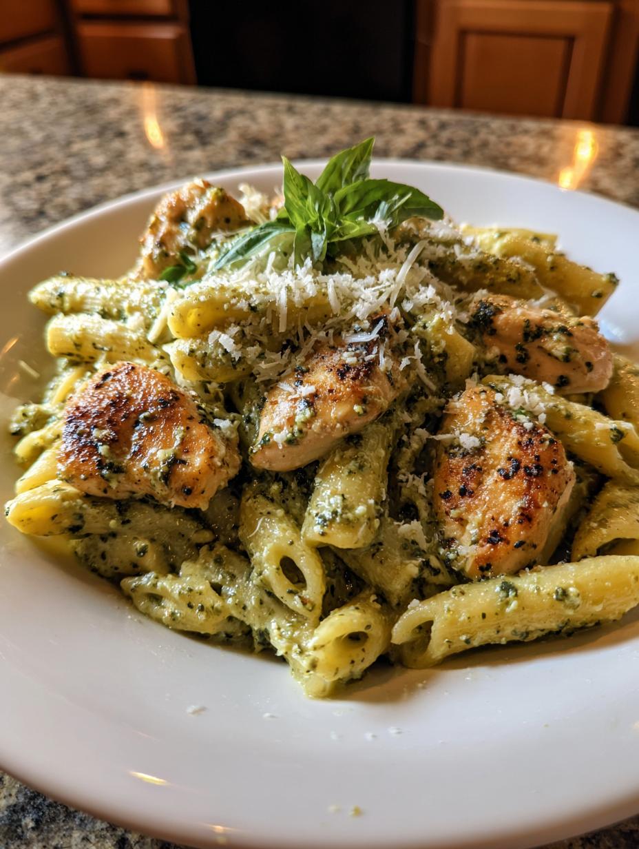 chicken pesto pasta - detail 2