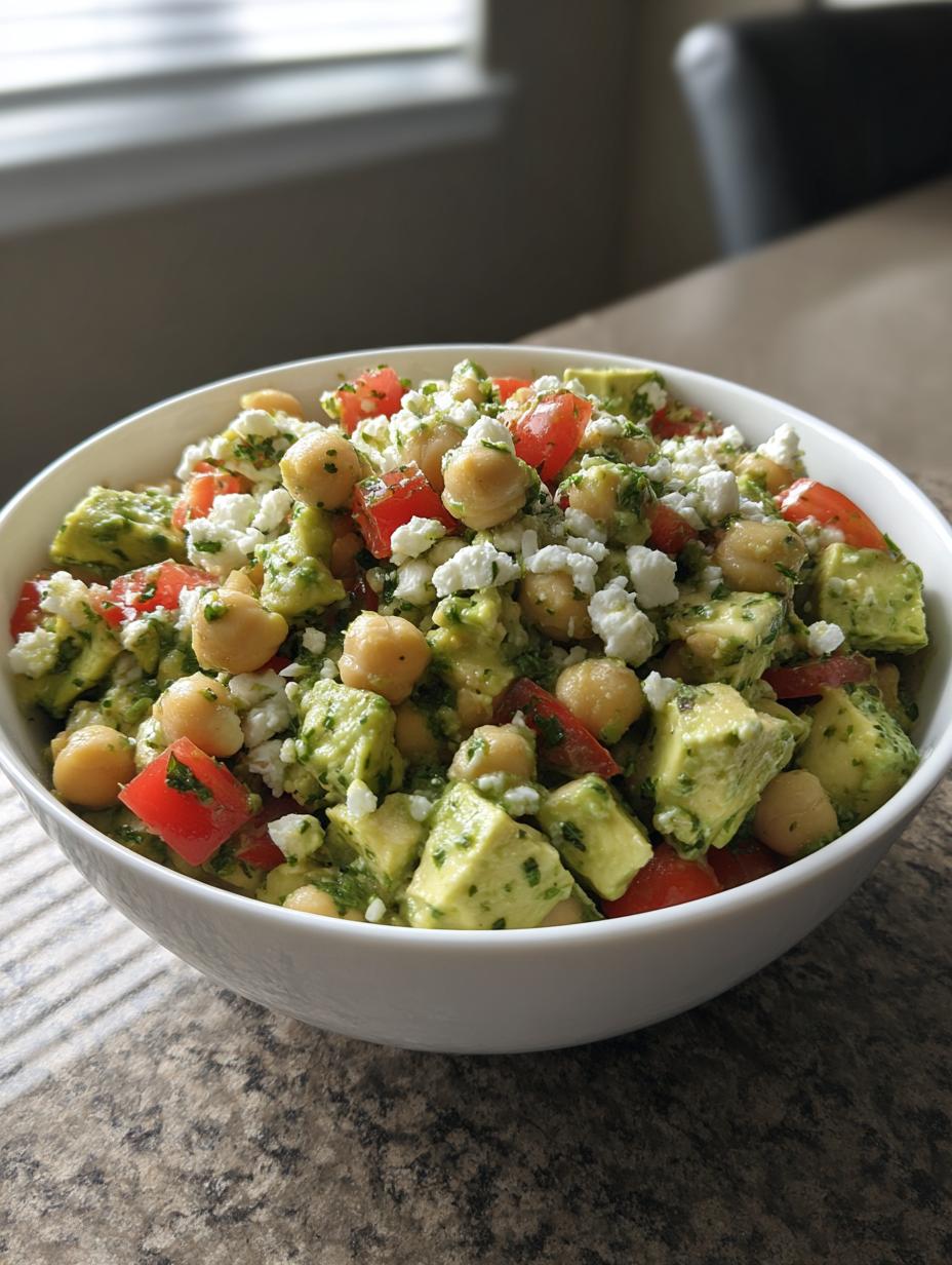 chickpea feta avocado salad - detail 2