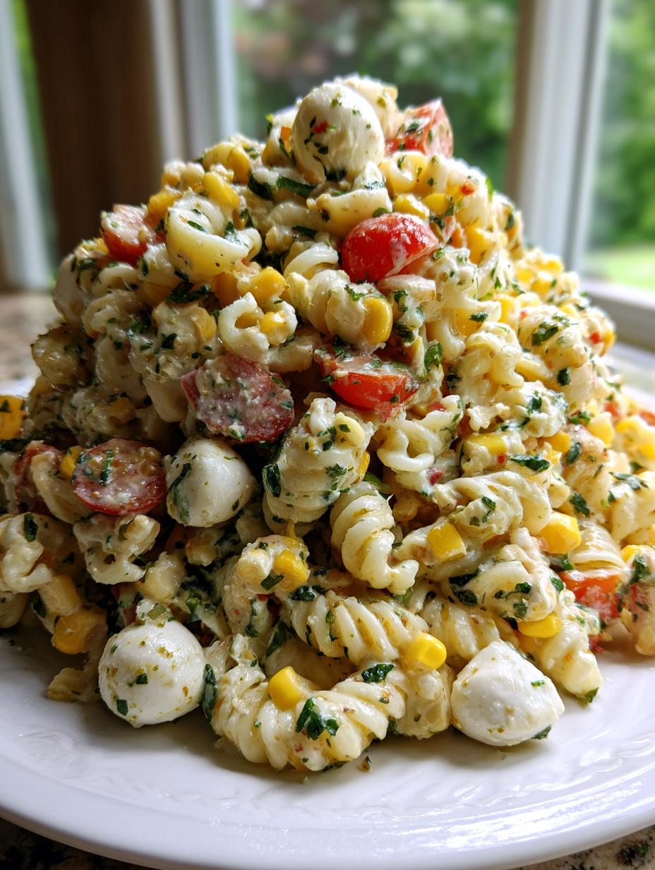 corn pasta salad - detail 1
