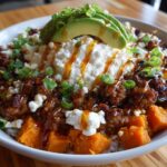 cottage cheese sweet potato beef bowl