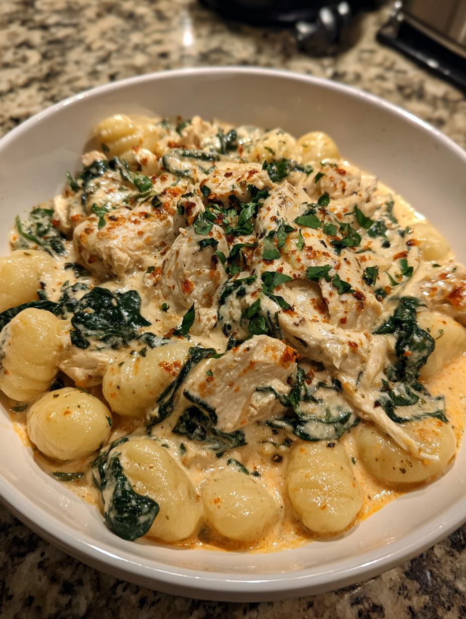 creamy chicken gnocchi - detail 2