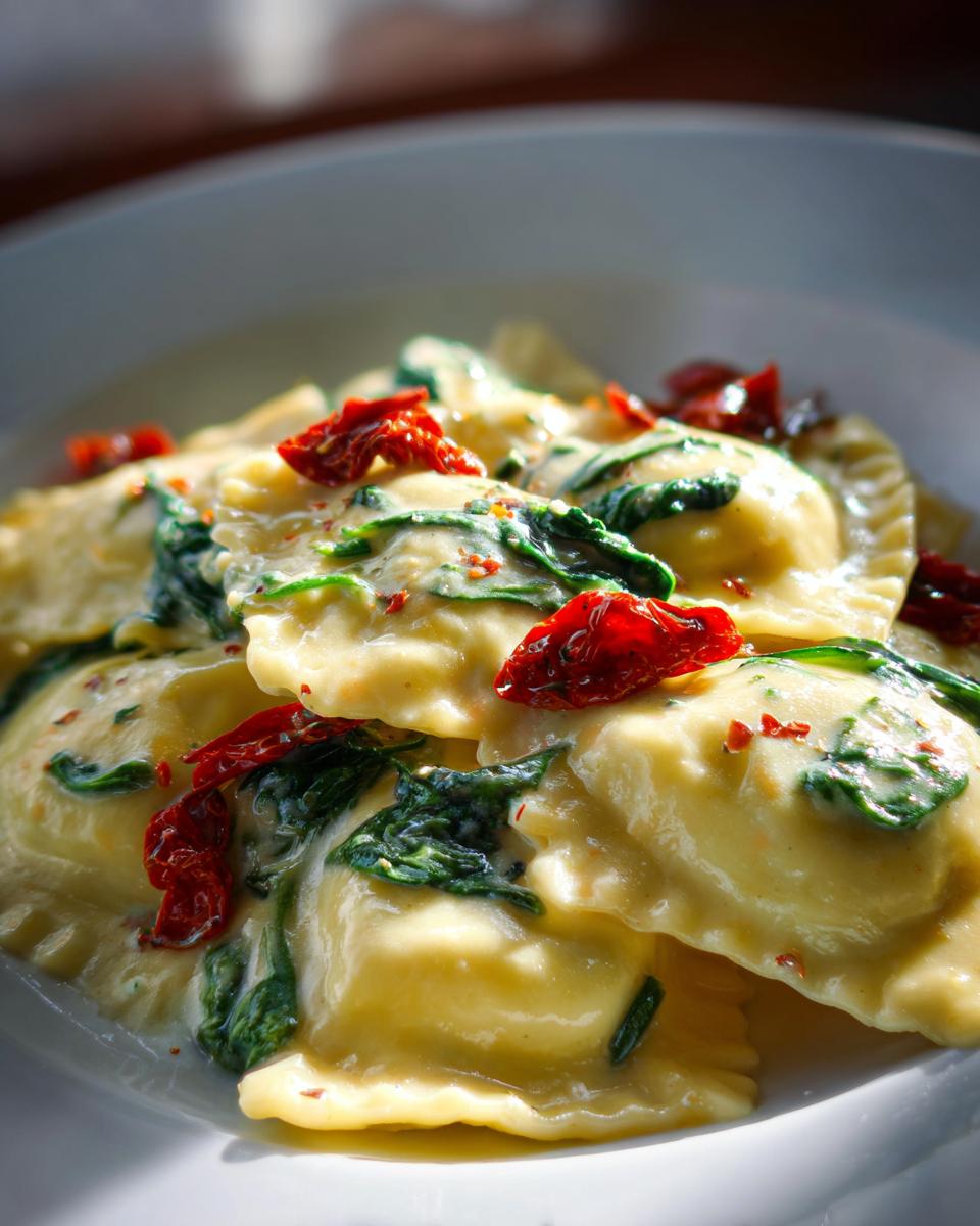 creamy tuscan ravioli - detail 1