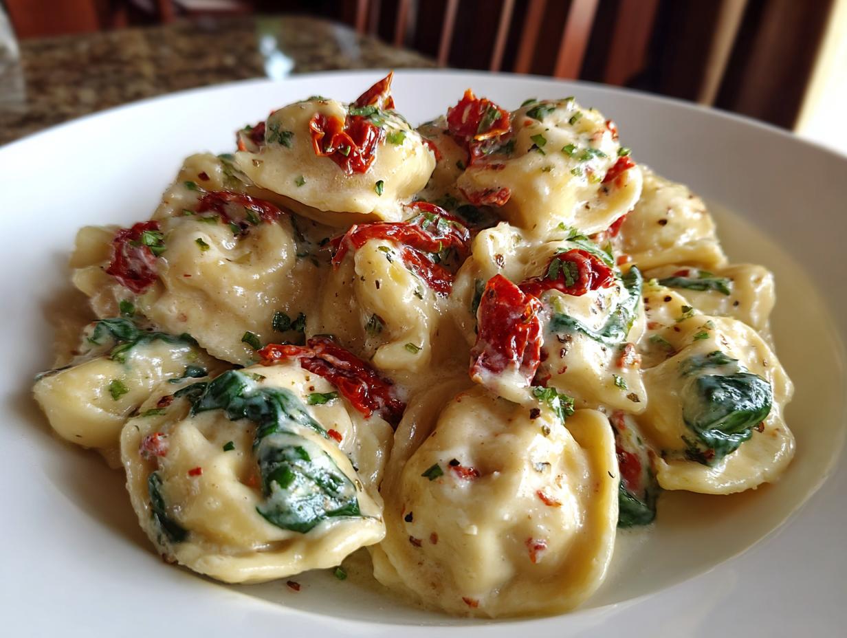 Dreamy creamy Tuscan ravioli in 25 min