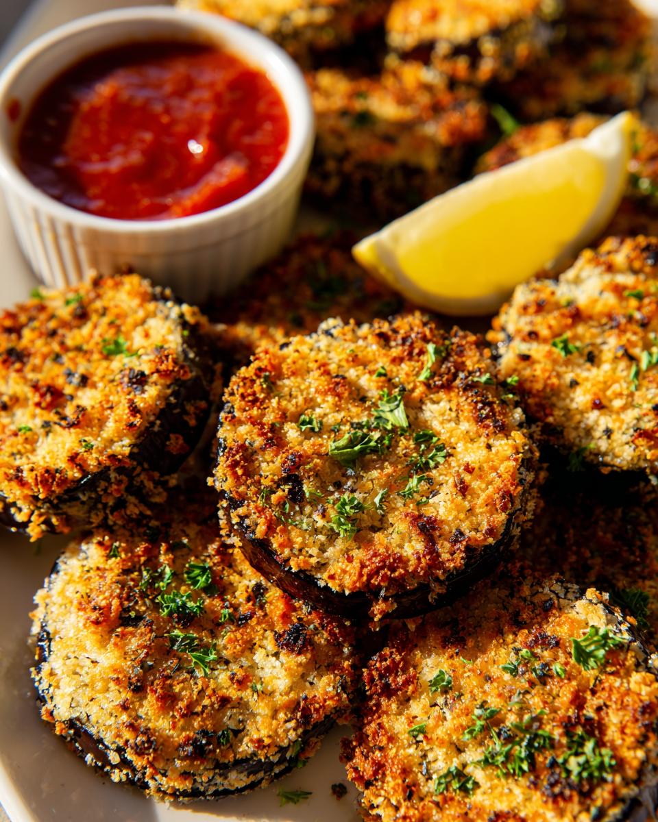 crispy oven baked eggplant - detail 1