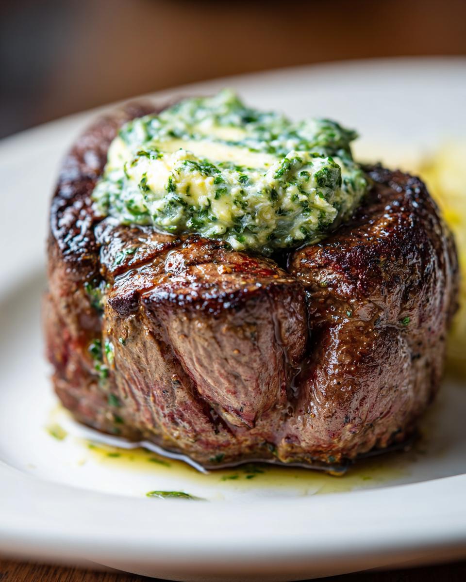 Amazing filet mignon with garlic herb butter 1 4 filet mignon with garlic herb butter - detail 1