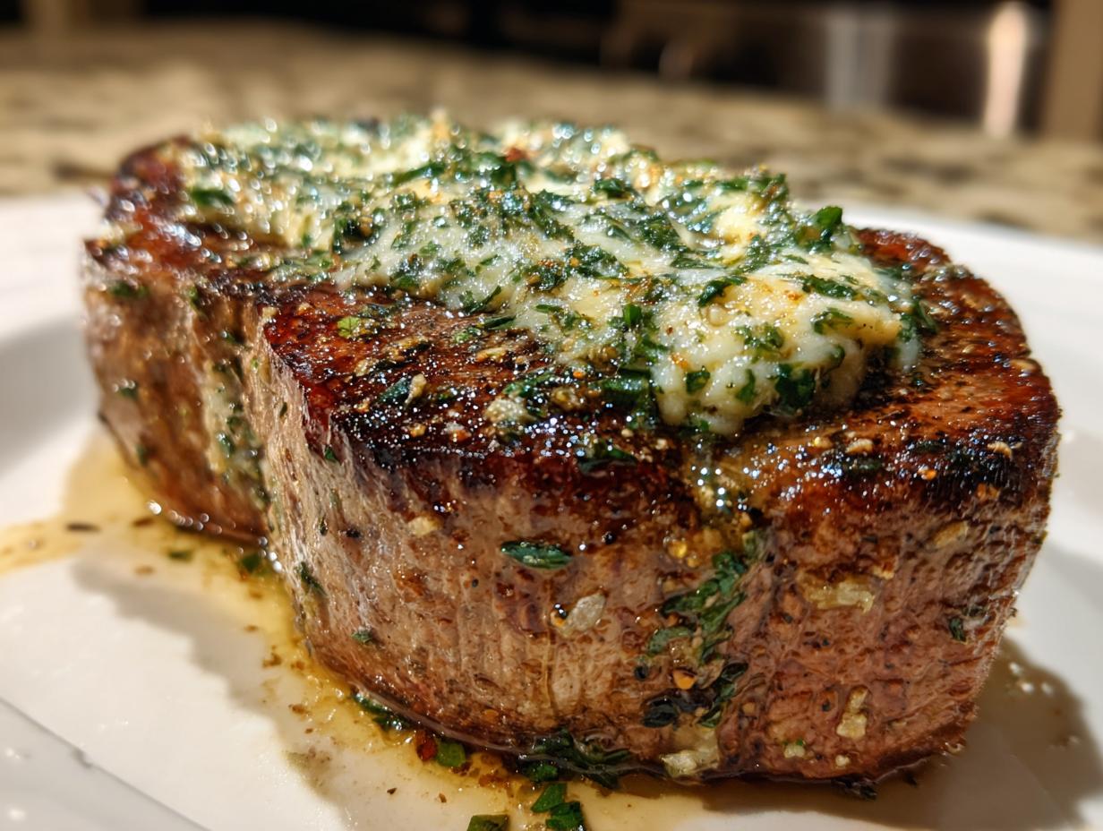 Amazing filet mignon with garlic herb butter 1