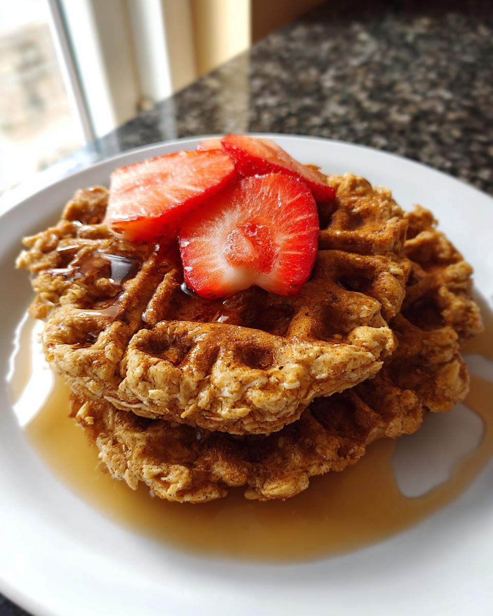 flourless banana oat waffles - detail 1