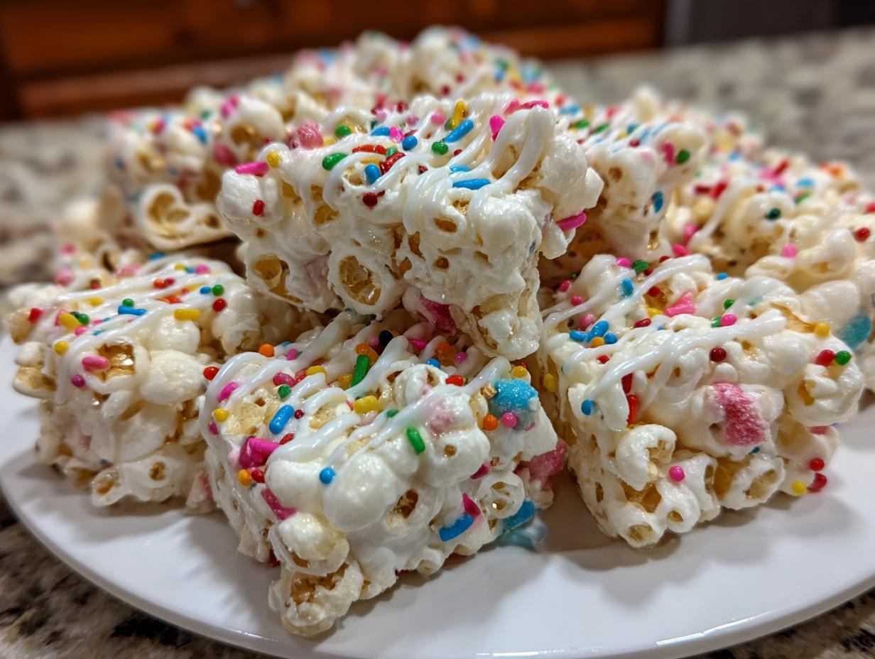 Amazing funfetti marshmallow popcorn treats in 30 min