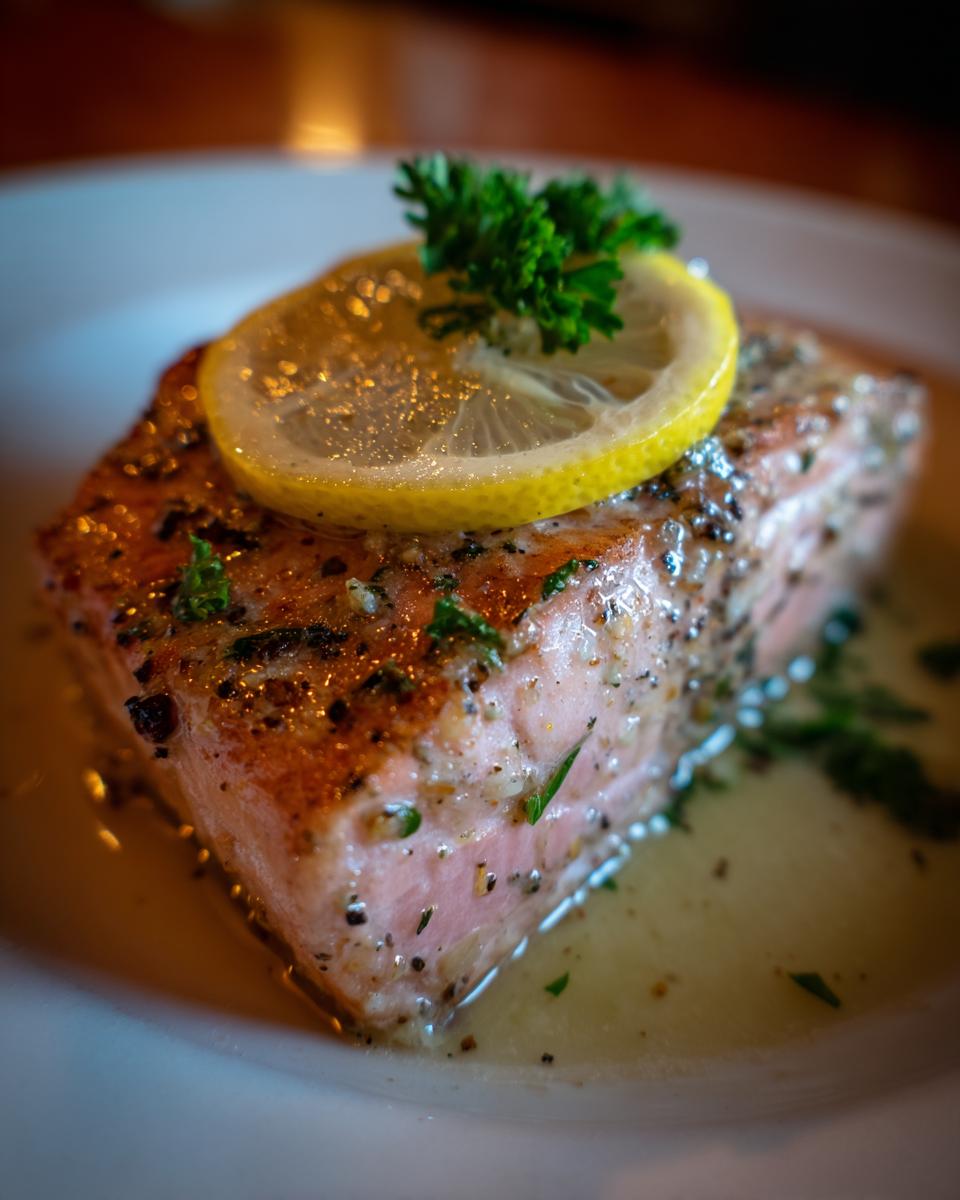 garlic butter baked salmon - detail 1