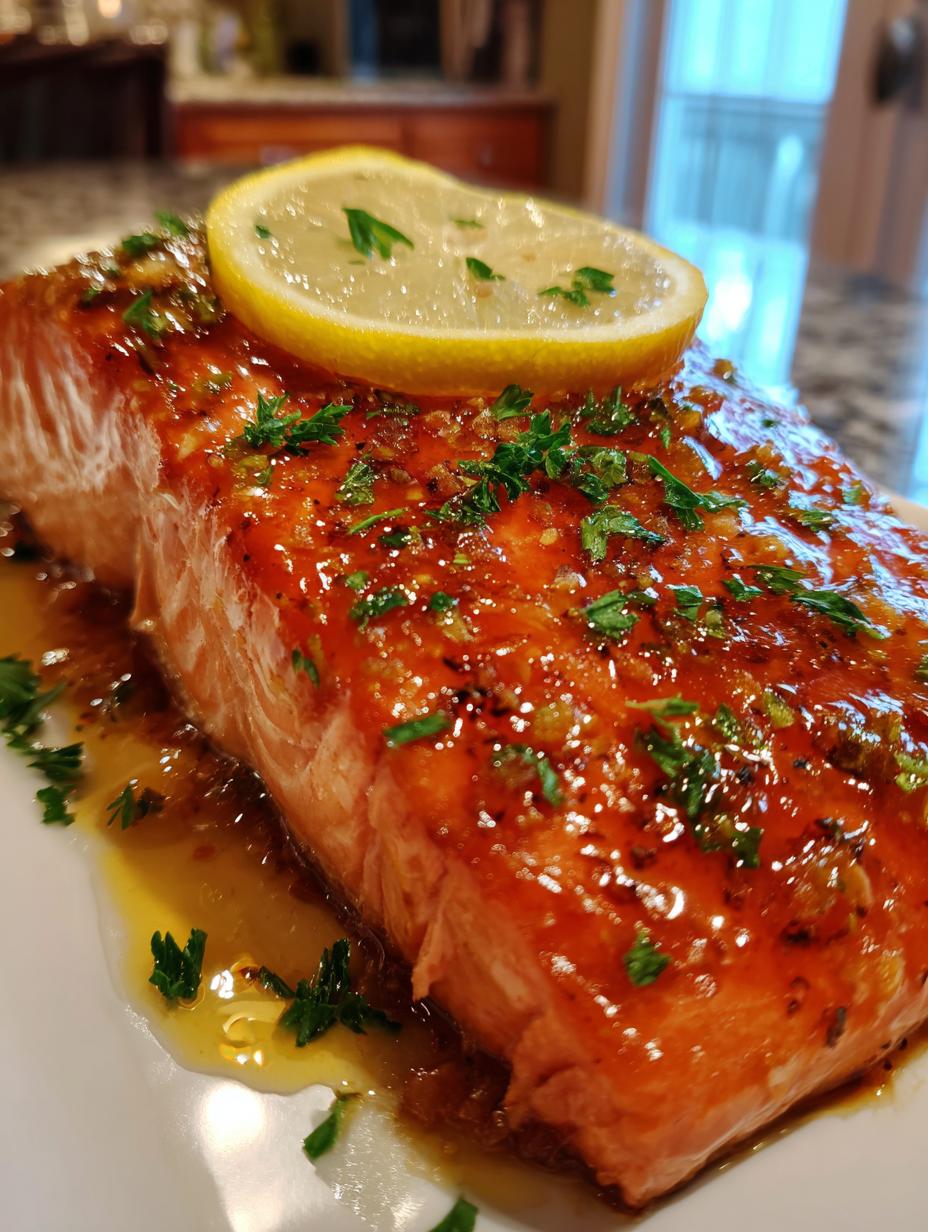 garlic butter baked salmon - detail 2