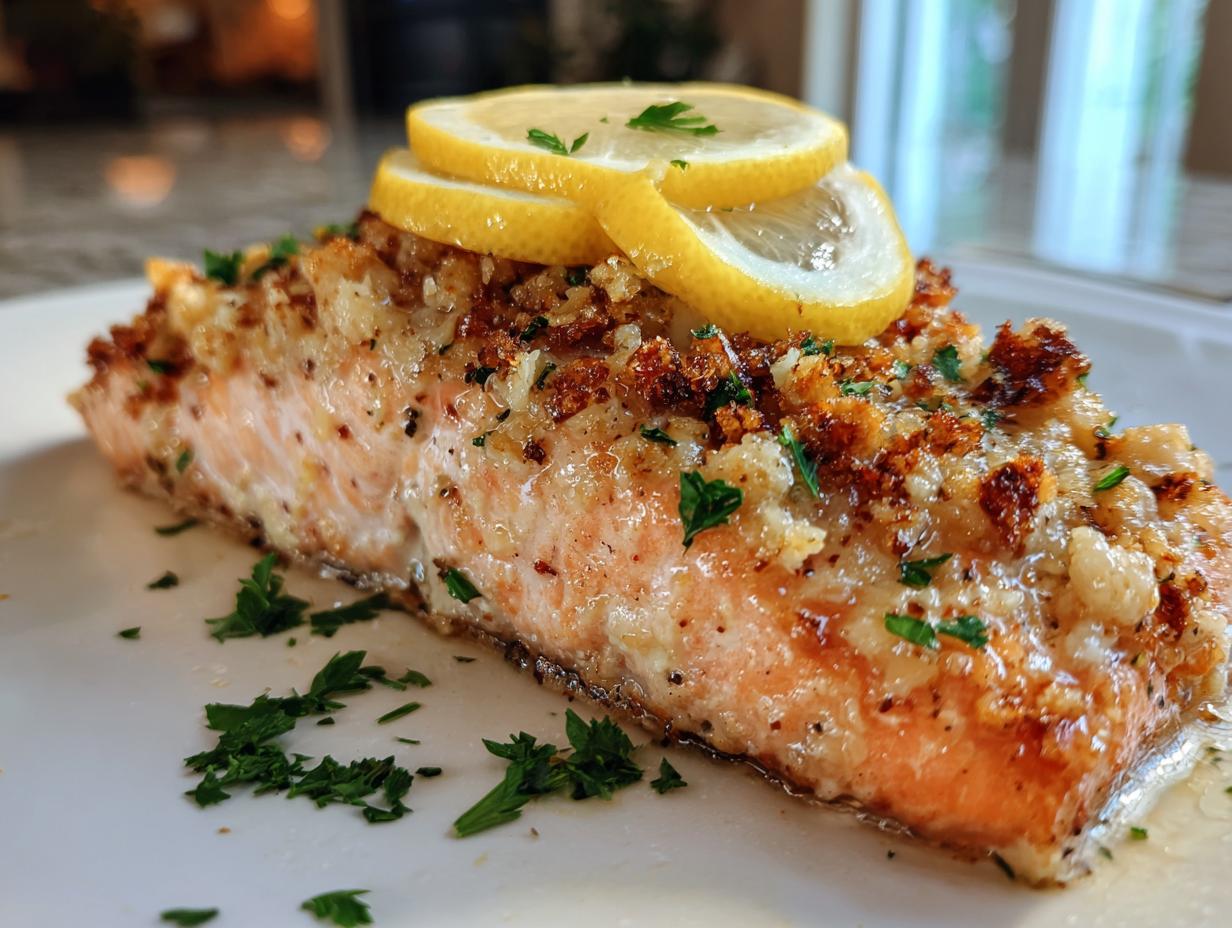 Amazing garlic butter baked salmon in 25 min